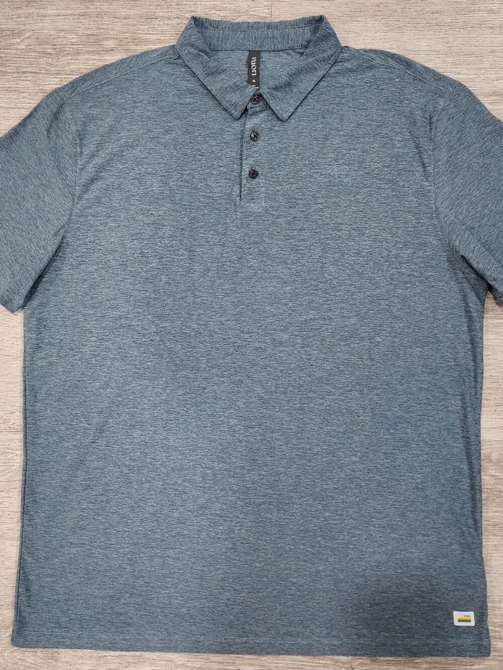 Vuori Strato Tech Performance Polo Shirt Men's Size XL Blue Heather Golf Stretch